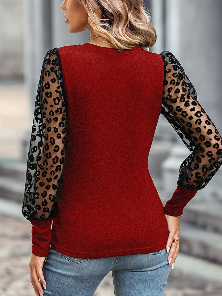 Leopard Round Neck Top