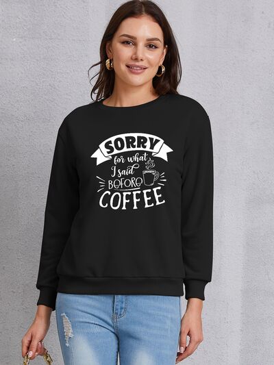 Letter Graphic Round Neck Sweatshirt