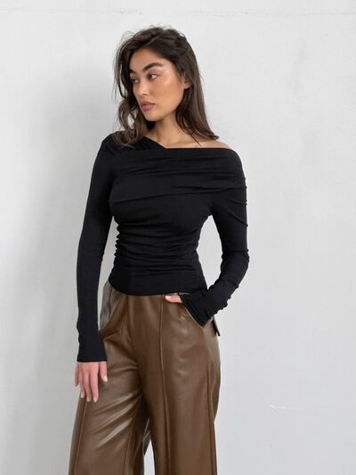 Ruched Long Sleeve T-Shirt